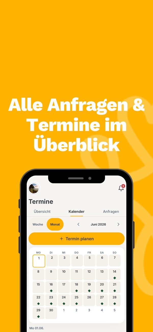 MeinCareship: Kalender und Terminplanung in der aktuellen App, Vorschau aus dem App Store